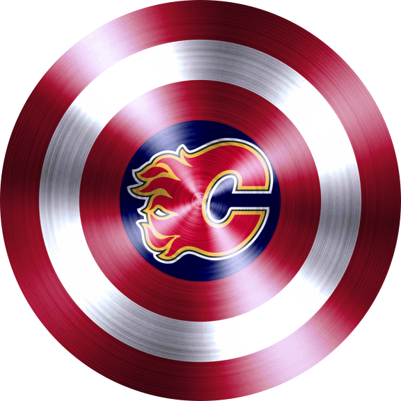 Captain American Shield With Calgary Flames Logo cricut iron on